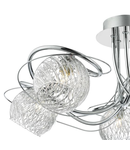 Plafoniera Rehan 5 Light Semi Flush Decorative Glass Polished Chrome Frame