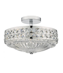 Plafoniera Olona 3 Light Semi Flush Polished Chrome Crystal Beads and Glass Diffuser