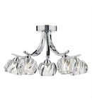 Plafoniera Ivy 5 Light Semi Flush Polished Chrome And Clear Glass