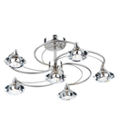 Plafoniera Luther 6 Light Semi Flush Satin Chrome Crystal