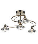 Plafoniera Luther 4 Light Semi Flush Antique Brass Crystal