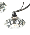 Plafoniera Luther 4 Light Semi Flush Black Chrome Crystal