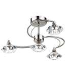 Plafoniera Luther 4 Light Semi Flush Satin Chrome Crystal