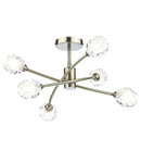 Plafoniera Seattle 6 Light Semi Flush Antique Brass