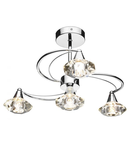 Plafoniera Luther 4 Light Semi Flush Polished Chrome Crystal