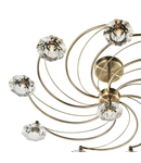 Plafoniera Luther 10 Light Semi Flush Antique Brass Crystal