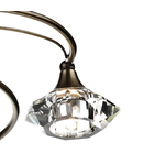 Plafoniera Luther 6 Light Semi Flush Antique Brass Crystal