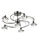 Plafoniera Luther 6 Light Semi Flush Black Chrome Crystal