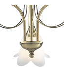 Plafoniera Doublet 3 Light Semi Flush Antique Brass complete with Alabaster Glass