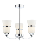 Plafoniera Dublin 3 Light Semi Flush Polished Chrome Led