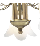 Plafoniera Doublet 5 Light Semi Flush Antique Brass complete with Alabaster Glass