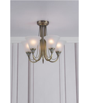 Plafoniera Boston 5 Light Semi Flush Antique Brass