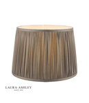 Abajur Laura Ashley Hemsley Pleated Silk Empire Drum Shade Grey 20cm/8 inch