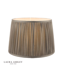 Abajur Laura Ashley Hemsley Pleated Silk Empire Drum Shade Grey 30cm/12 inch