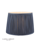 Abajur Laura Ashley Hemsley Pleated Silk Empire Drum Shade Midnight Blue 20cm/8 inch