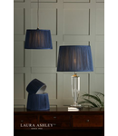 Abajur Laura Ashley Hemsley Pleated Silk Empire Drum Shade Midnight Blue 20cm/8 inch