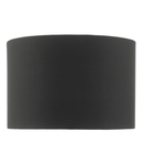 Abajur Onora Black Faux Silk Drum Shade 30cm