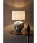 Abajur Zachary White Linen Drum Shade 43cm