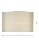 Abajur Syracuse White Faux Silk Oval Shade 40cm