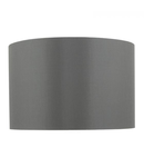 Abajur Quinn Grey Faux Silk Drum Shade 30cm