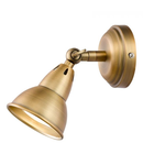 Corp de iluminat tip spot Nathaniel Single Wall Spotlight Aged Brass