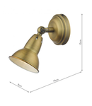 Corp de iluminat tip spot Nathaniel Single Wall Spotlight Aged Brass