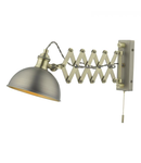 Corp de iluminat tip spot Governor Extendable Single Wall Spotlight Antique Chrome & Brass