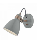 Corp de iluminat tip spot Frederick Single Wall Spotlight Grey & Copper