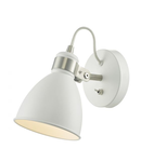 Corp de iluminat tip spot Frederick Single Wall Spotlight White Satin Chrome