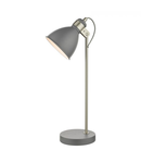 Veioza Frederick Task Table Lamp Dark Grey Satin Chrome