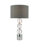 Veioza Tuke Touch Table Lamp Polished Chrome Crystal With Shade