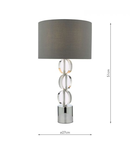 Veioza Tuke Touch Table Lamp Polished Chrome Crystal With Shade