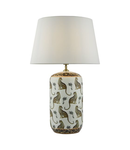 Veioza Tigris Ceramic Table Lamp White Leopard Motif Base Only