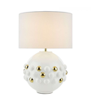 Veioza Sphere Table Lamp Gloss White & Gold With Shade