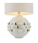 Veioza Sphere Table Lamp Gloss White & Gold With Shade