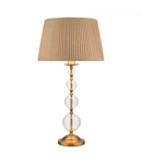 Veioza Lyzette Table Lamp Aged Brass Ribbed Glass With Shade