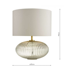 Veioza Edmond Table Lamp Smoked Glass Antique Brass Detail With Shade