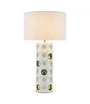 Veioza Dimple Table Lamp Gloss White Gold With Shade