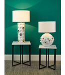 Veioza Dimple Table Lamp Gloss White Gold With Shade