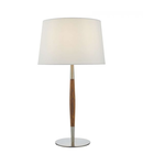 Veioza Detroit Table Lamp Satin Nickel Walnut Detail Base Only