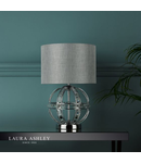 Veioza Laura Ashley Aidan Glass & Polished Chrome Globe Table Lamp with Shade