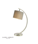 Veioza Laura Ashley Noah Table Lamp Polished Nickel with Grey Shade