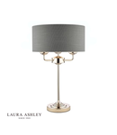 Veioza Laura Ashley Sorrento 3lt Table Lamp Polished Nickel With Charcoal Shade