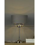 Veioza Laura Ashley Sorrento 3lt Table Lamp Polished Nickel With Charcoal Shade