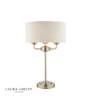 Veioza Laura Ashley Sorrento 3lt Table Lamp Brushed Chrome With Natural Shade