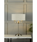 Veioza Laura Ashley Sorrento 3lt Table Lamp Brushed Chrome With Natural Shade