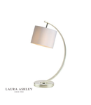 Veioza Laura Ashley Noah Table Lamp Brushed Chrome with White Shade