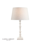 Veioza Laura Ashley Tate Wooden Table Lamp Distressed Off White Base Only