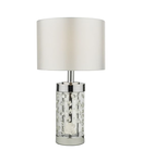 Veioza Yalena Small Table Lamp Polished Chrome and Glass With Shade