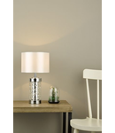 Veioza Yalena Small Table Lamp Polished Chrome and Glass With Shade